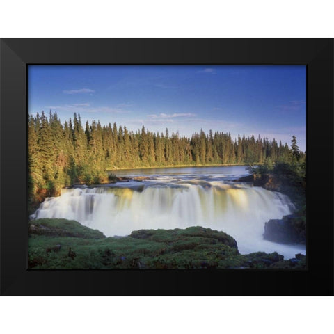 Canada, Manitoba, Pisew Falls Black Modern Wood Framed Art Print by Grandmaison, Mike