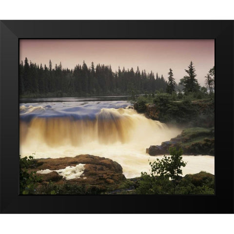 Canada, Manitoba, Pisew Falls Black Modern Wood Framed Art Print by Grandmaison, Mike