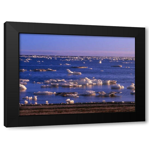 Canada, Churchill, ice floe in Hudson Bay Black Modern Wood Framed Art Print with Double Matting by Grandmaison, Mike