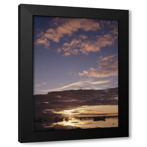 Canada, Churchill, Sunset view at Hudson Bay Black Modern Wood Framed Art Print with Double Matting by Grandmaison, Mike
