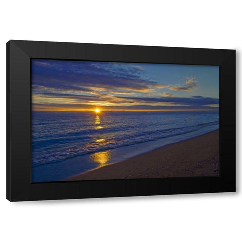 Canada, Manitoba Sunrise on Lake Winnipeg Black Modern Wood Framed Art Print by Grandmaison, Mike