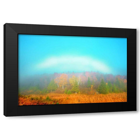 Canada, Whiteshell PP Fogbow over forest, Autumn Black Modern Wood Framed Art Print by Grandmaison, Mike