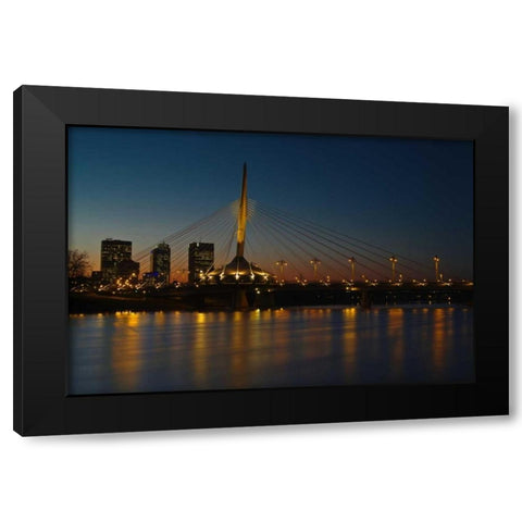 Canada, Manitoba, Winnipeg Esplanade Riel bridge Black Modern Wood Framed Art Print by Grandmaison, Mike