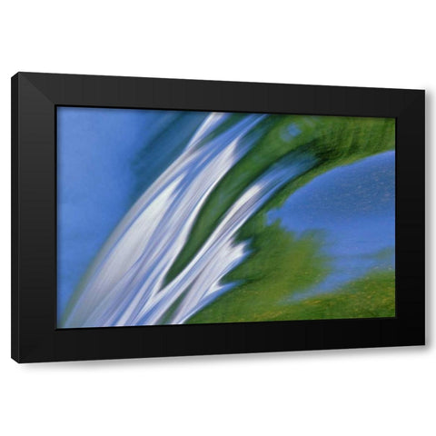 Canada, Whiteshell PP Rainbow Falls in spring Black Modern Wood Framed Art Print by Grandmaison, Mike