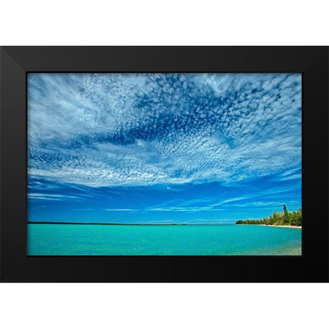 Canada-Manitoba-Little Limestone Lake Clouds over lake Black Modern Wood Framed Art Print by Jaynes Gallery