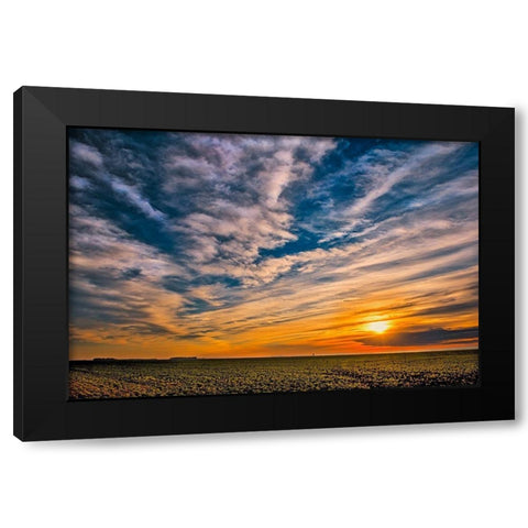 Canada-Manitoba-Dugald Clouds at sunset on prairie Black Modern Wood Framed Art Print with Double Matting by Jaynes Gallery