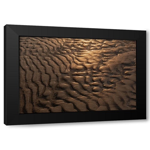Canada- Manitoba- Winnipeg. Wave patterns on sandy beach of Lake Winnipeg. Black Modern Wood Framed Art Print with Double Matting by Jaynes Gallery
