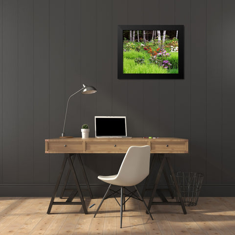 Canada, New Brunswick, garden and forest Black Modern Wood Framed Art Print by Anon, Ellen