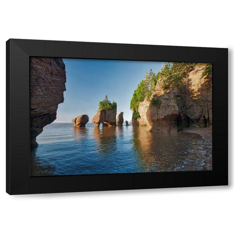 Canada-New Brunswick Cape Hopewell Rocks and ocean scenic Black Modern Wood Framed Art Print by Jaynes Gallery