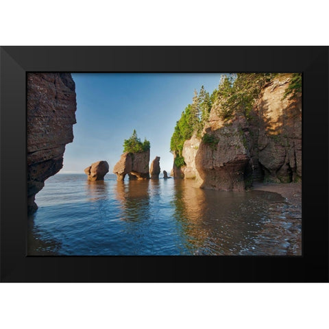 Canada-New Brunswick Cape Hopewell Rocks and ocean scenic Black Modern Wood Framed Art Print by Jaynes Gallery