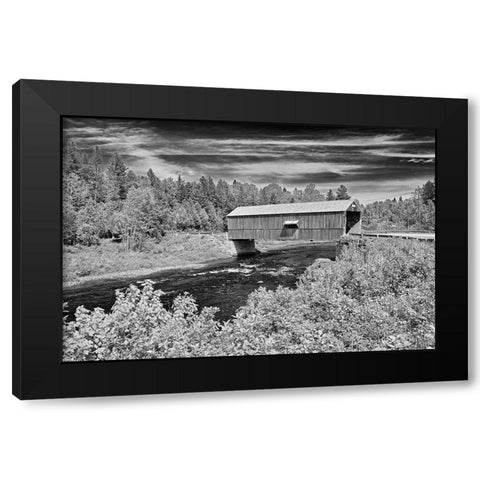 Canada-New Brunswick-St Martins Didgeguash River covered bridge Black Modern Wood Framed Art Print by Jaynes Gallery