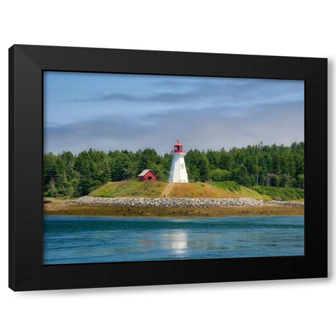 Maine-Lubec Mulholland Point Lighthouse as seen from the town of Lubec-Maine Black Modern Wood Framed Art Print with Double Matting by Eggers, Julie