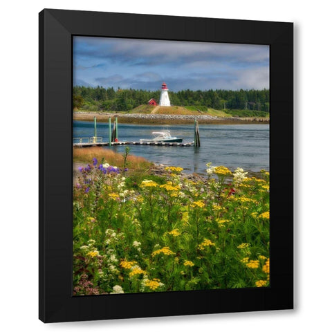 Maine-Lubec Mulholland Point Lighthouse as seen from the town of Lubec-Maine Black Modern Wood Framed Art Print with Double Matting by Eggers, Julie