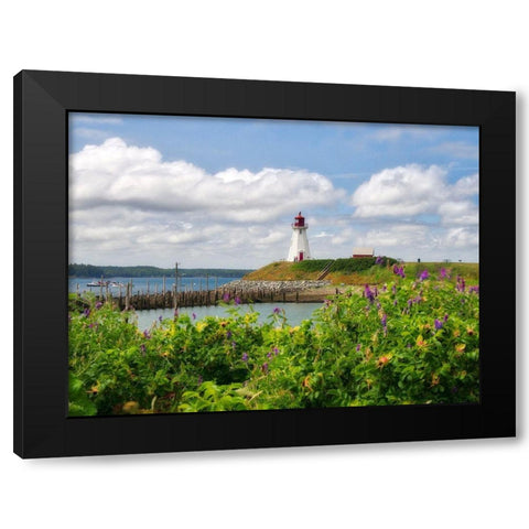 Canada-New Brunswick-Campobello Island Mulholland Point Lighthouse Black Modern Wood Framed Art Print by Eggers, Julie