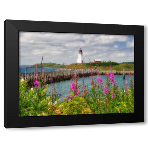 Canada-New Brunswick-Campobello Island Mulholland Point Lighthouse Black Modern Wood Framed Art Print by Eggers, Julie