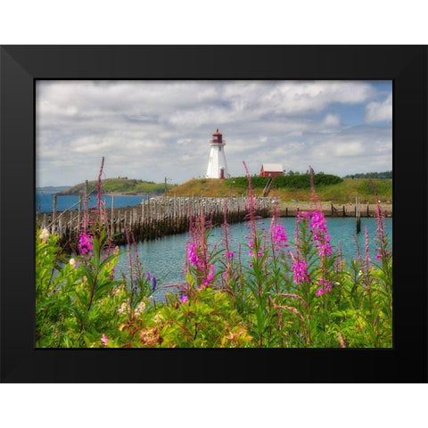 Canada-New Brunswick-Campobello Island Mulholland Point Lighthouse Black Modern Wood Framed Art Print by Eggers, Julie