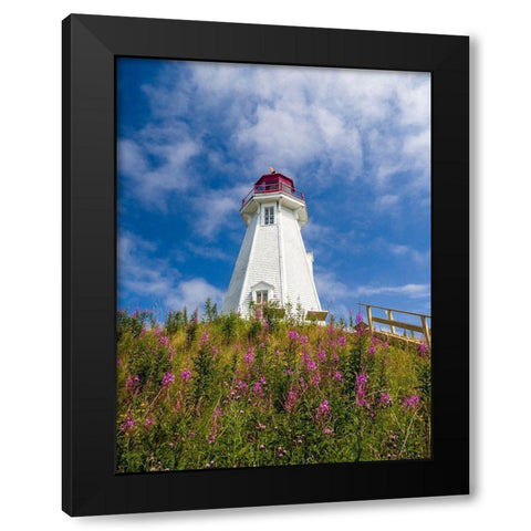 Canada-New Brunswick-Campobello Island Mulholland Point Lighthouse Black Modern Wood Framed Art Print with Double Matting by Eggers, Julie