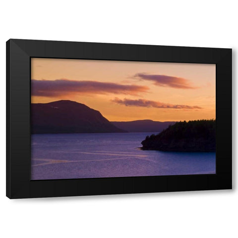 Canada, Newfoundland Humber River at dusk Black Modern Wood Framed Art Print with Double Matting by Grandmaison, Mike