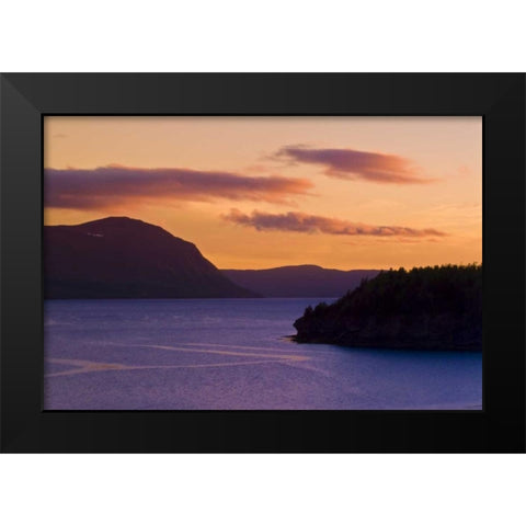 Canada, Newfoundland Humber River at dusk Black Modern Wood Framed Art Print by Grandmaison, Mike