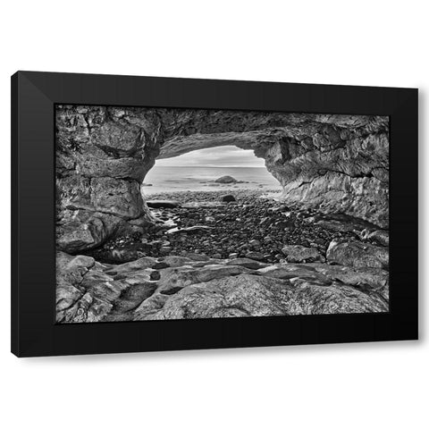Canada-Newfoundland-The Arches Provincial Park-Rock cave on shore of Gulf of St Lawrence Black Modern Wood Framed Art Print with Double Matting by Jaynes Gallery