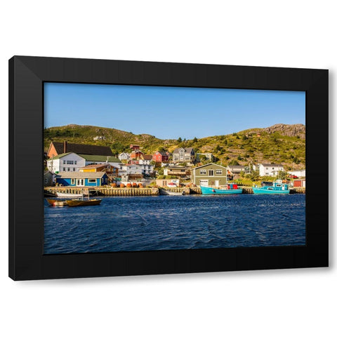 Fishing village of Petty Harbor-Newfoundland-Canada Black Modern Wood Framed Art Print by DeFreitas, Michael