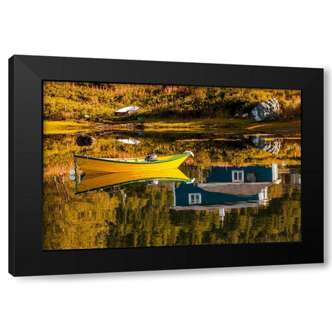 Small village of Renews-Avalon Peninsula-Newfoundland-Canada Black Modern Wood Framed Art Print by DeFreitas, Michael