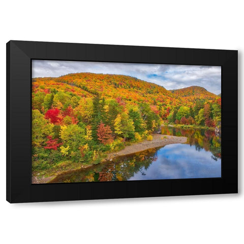 Canada-Nova Scotia Indian Brook and forest in autumn Black Modern Wood Framed Art Print with Double Matting by Jaynes Gallery