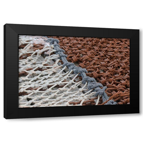 Fishing equipment was found on the docks of Lunenburg-Nova Scotia Black Modern Wood Framed Art Print by Ostrowitz, Mallorie