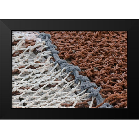 Fishing equipment was found on the docks of Lunenburg-Nova Scotia Black Modern Wood Framed Art Print by Ostrowitz, Mallorie