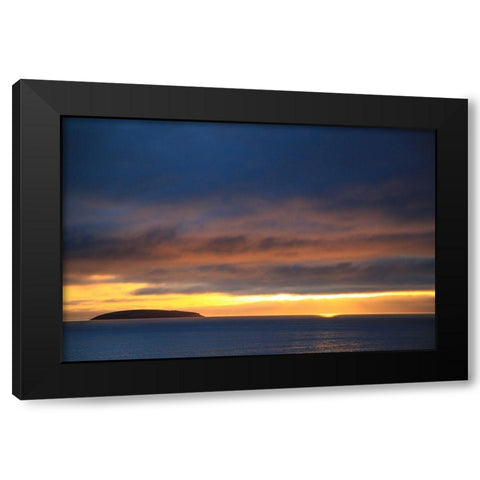 Canada-Nova Scotia-Cabot Trail-Cape Breton-Sunset at Margaree Harbor Black Modern Wood Framed Art Print by Wall, Patrick J.