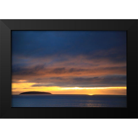 Canada-Nova Scotia-Cabot Trail-Cape Breton-Sunset at Margaree Harbor Black Modern Wood Framed Art Print by Wall, Patrick J.