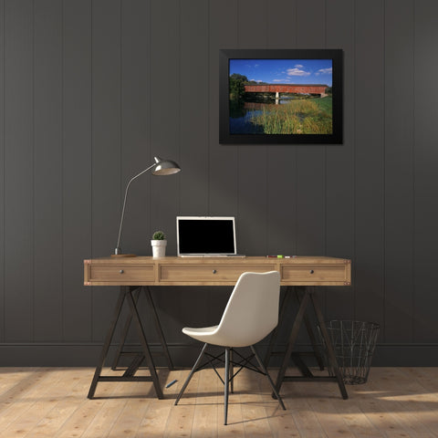 Canada, Montrose, West Montrose Covered Bridge Black Modern Wood Framed Art Print by Grandmaison, Mike