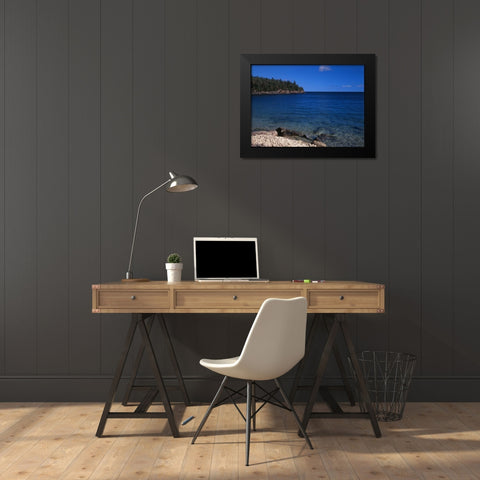 Canada, Ontario, lake Huron in Bruce Peninsula NP Black Modern Wood Framed Art Print by Grandmaison, Mike