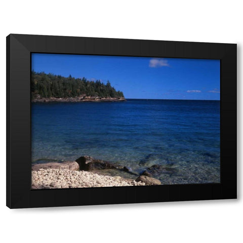 Canada, Ontario, lake Huron in Bruce Peninsula NP Black Modern Wood Framed Art Print by Grandmaison, Mike