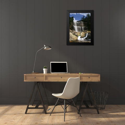 Canada, Ontario, Hamilton, Websters Falls Black Modern Wood Framed Art Print by Grandmaison, Mike