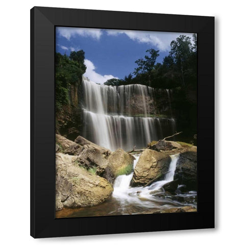 Canada, Ontario, Hamilton, Websters Falls Black Modern Wood Framed Art Print with Double Matting by Grandmaison, Mike