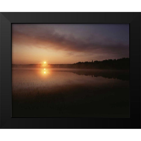 Canada, Ontario, Sudbury, Tilton Lake at sunrise Black Modern Wood Framed Art Print by Grandmaison, Mike