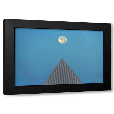 Canada, Ontario Full moon at Brock University Black Modern Wood Framed Art Print by Grandmaison, Mike
