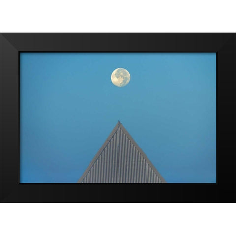 Canada, Ontario Full moon at Brock University Black Modern Wood Framed Art Print by Grandmaison, Mike