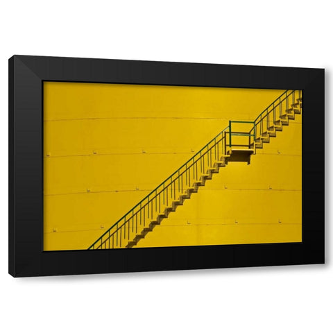 Canada, Ontario, Little Current Yellow stairway Black Modern Wood Framed Art Print by Grandmaison, Mike