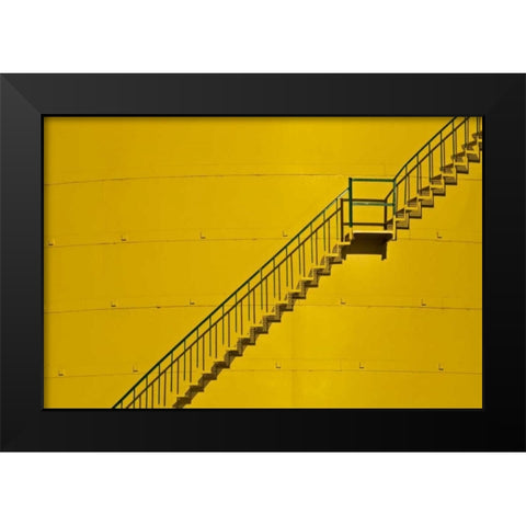 Canada, Ontario, Little Current Yellow stairway Black Modern Wood Framed Art Print by Grandmaison, Mike