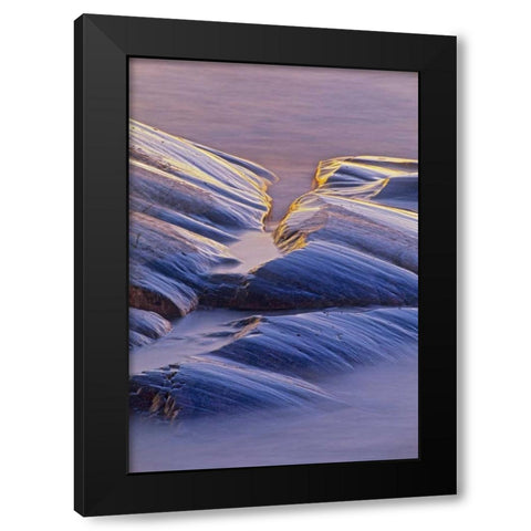 Canada, Ontario, Neys PP Rock at Lake Superior Black Modern Wood Framed Art Print with Double Matting by Grandmaison, Mike
