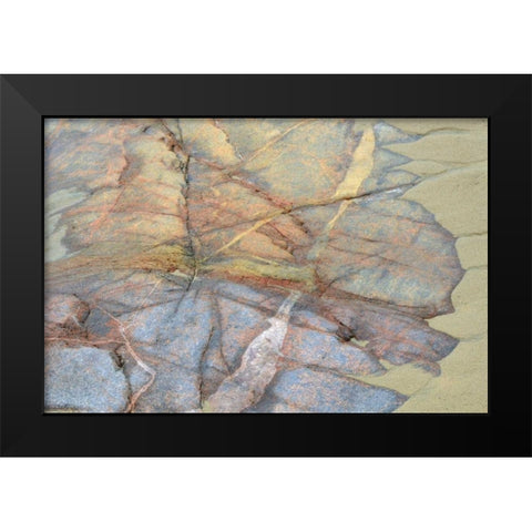 Canada, Ontario Sand and rock in Neys PP Black Modern Wood Framed Art Print by Grandmaison, Mike