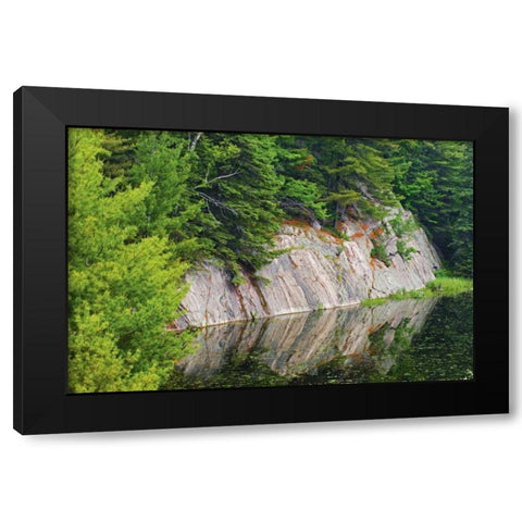 Canada, Killarney Granite reflected in water Black Modern Wood Framed Art Print by Grandmaison, Mike