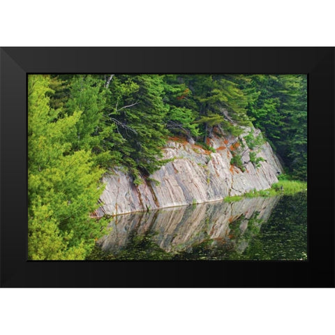 Canada, Killarney Granite reflected in water Black Modern Wood Framed Art Print by Grandmaison, Mike