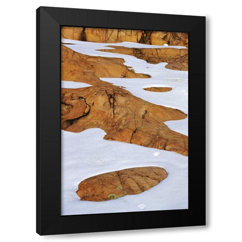 Canada, Killarney PP Animal tracks in snow Black Modern Wood Framed Art Print by Grandmaison, Mike