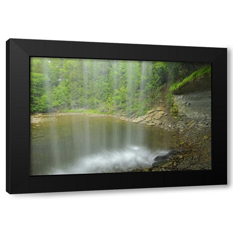 Canada, Kagawong River at Bridal Veil Falls Black Modern Wood Framed Art Print with Double Matting by Grandmaison, Mike