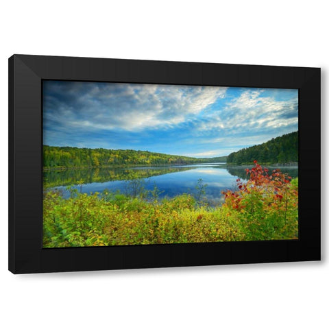 Canada, Algonquin PP Landscape of Costello Lake Black Modern Wood Framed Art Print with Double Matting by Grandmaison, Mike