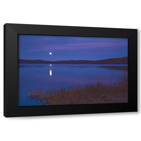 Canada, Ontario Moonrise on Lake of Two Rivers Black Modern Wood Framed Art Print by Grandmaison, Mike