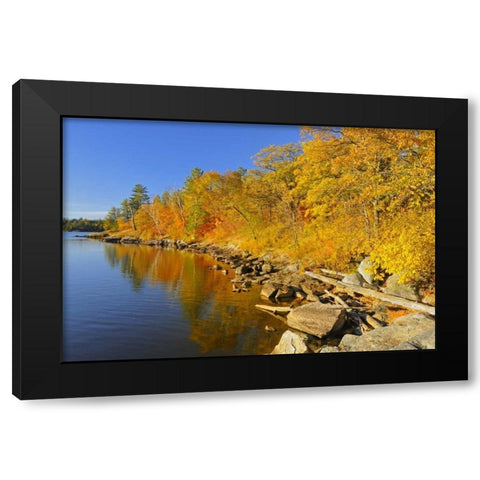 Canada, Ontario, Autumn at Lake of the Woods Black Modern Wood Framed Art Print with Double Matting by Grandmaison, Mike
